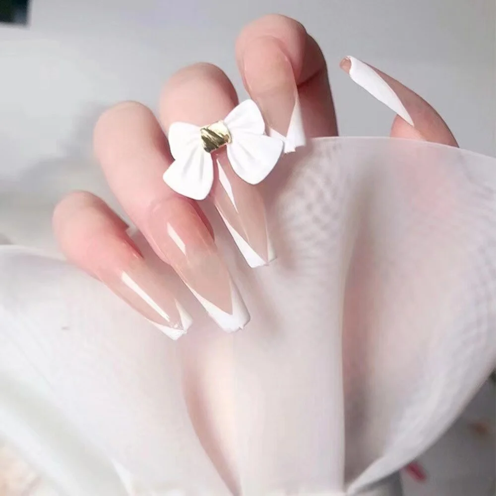 NEW 24pcs Detachable press on nails False Nails Ballerina Wearable Fake Nails Long Coffin Full Cover Nail Tips Manicure Tool-Nail Inspo