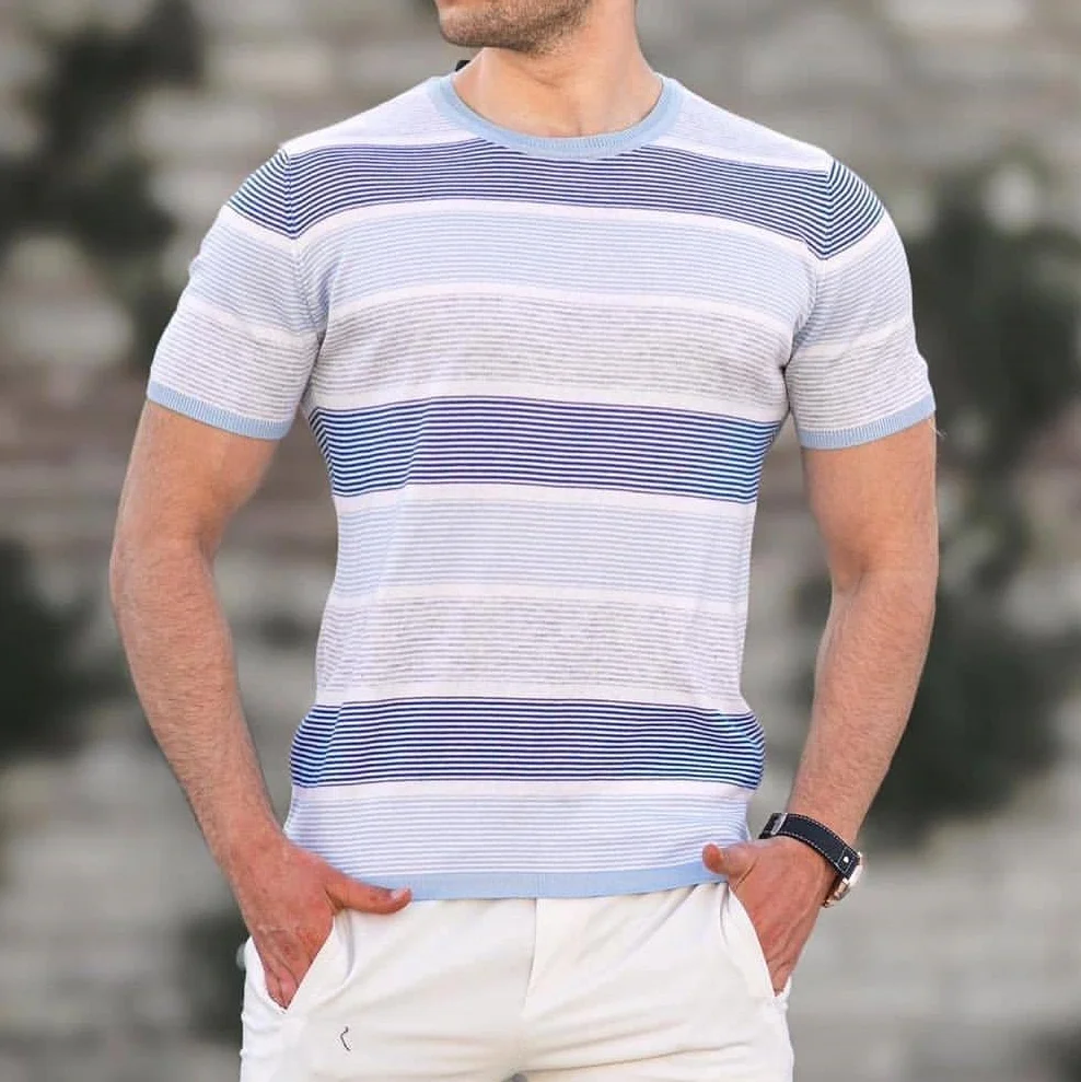 Men's Fashion Slim Fit Striped T-Shirt
