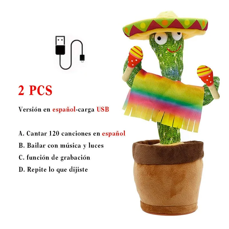 Dancer Cactus For Kids And Talking Captus Dancer Toy Smart Dancing Cactus Plush Toy Singing Dancing Cactus Russian Repeat
