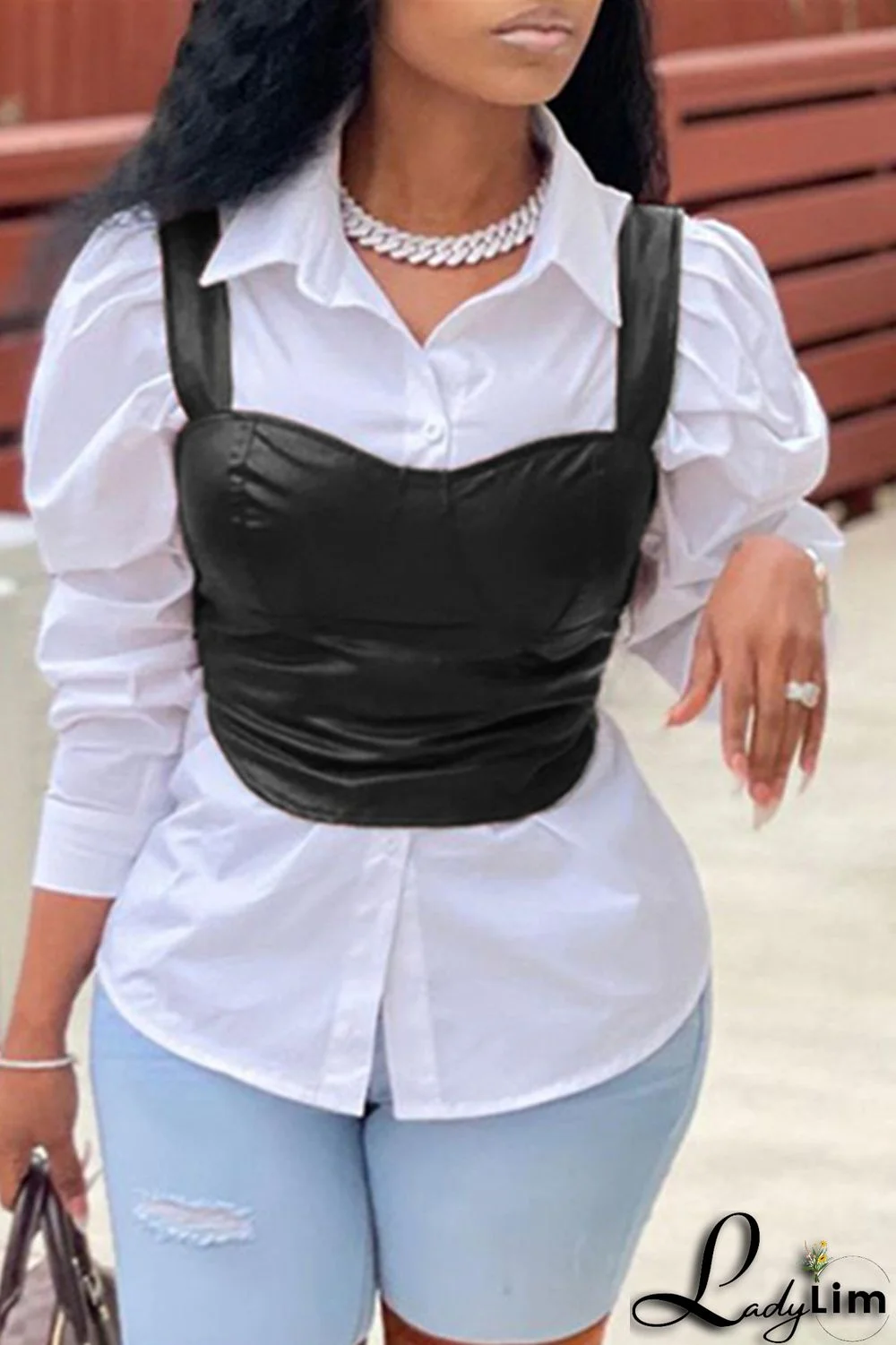 Brown Sexy Casual Solid Vests Square Collar Tops (Without Shirt)