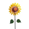 Outdoor Garden Metal Craft Sunflower Insert Windmill Garden Decoration