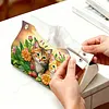 Large Size DIY Twin Kittens Bloom Diamond Painting Tissue Box
