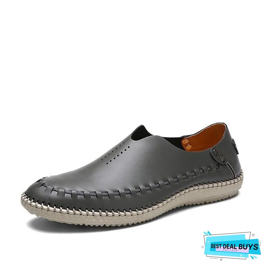 Men's Genuine Leather Flats Moccasins Loafers Driving Shoes
