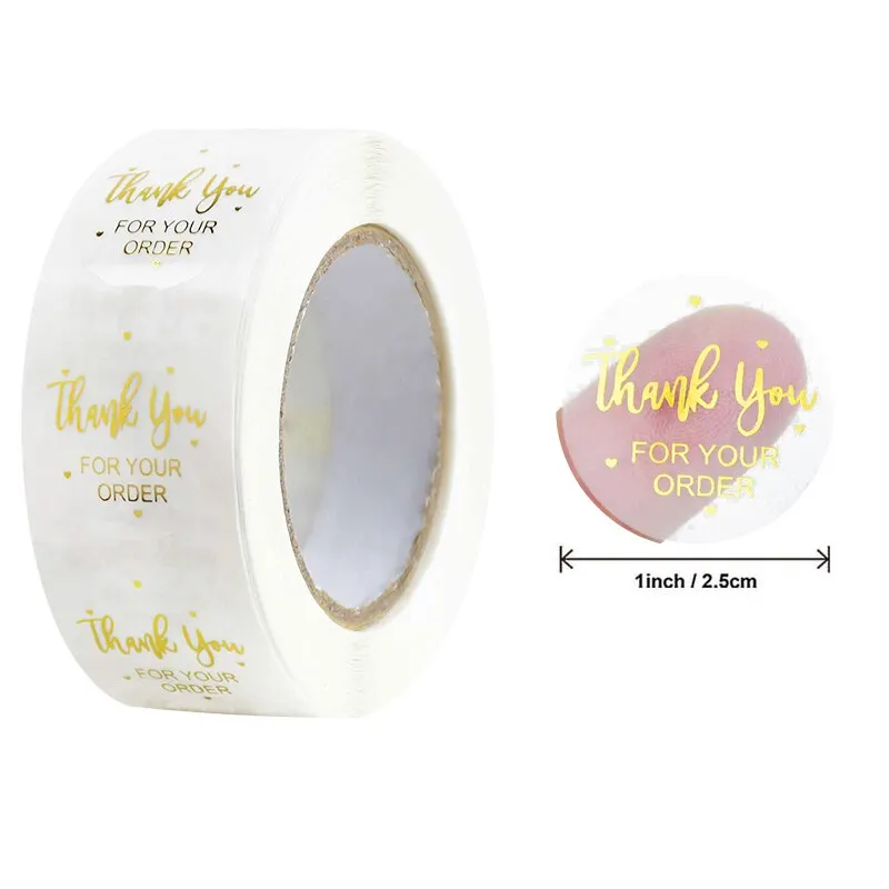 500pcs 1inch Thank You Stickers Round Seal Label Stationery Stickers Wedding Birthday Party Decoration Handmade Christmas Gifts