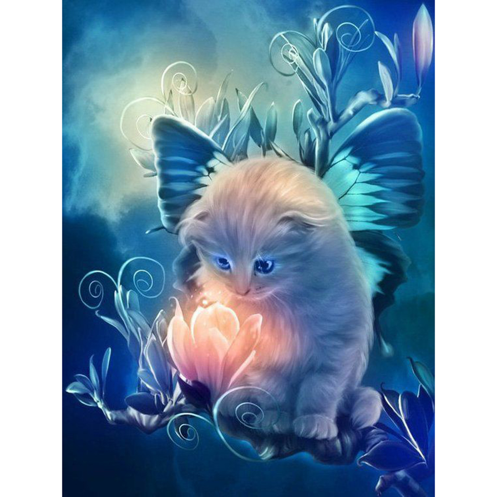 

Cat And Flower-Round Drill Diamond Painting-30*40CM, 501 Original