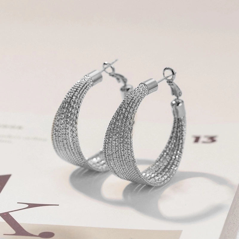 1 Pair Vintage Style Circle Titanium Steel Plating 18k Gold Plated Hoop Earrings