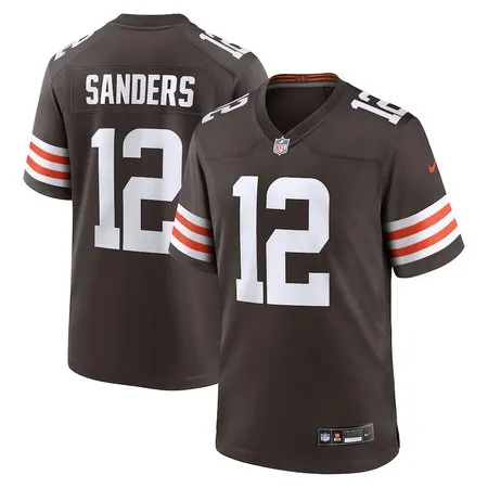 Men's Cleveland Browns #12 Shedeur Sanders  Brown 2025 NFL Draft Game Jersey