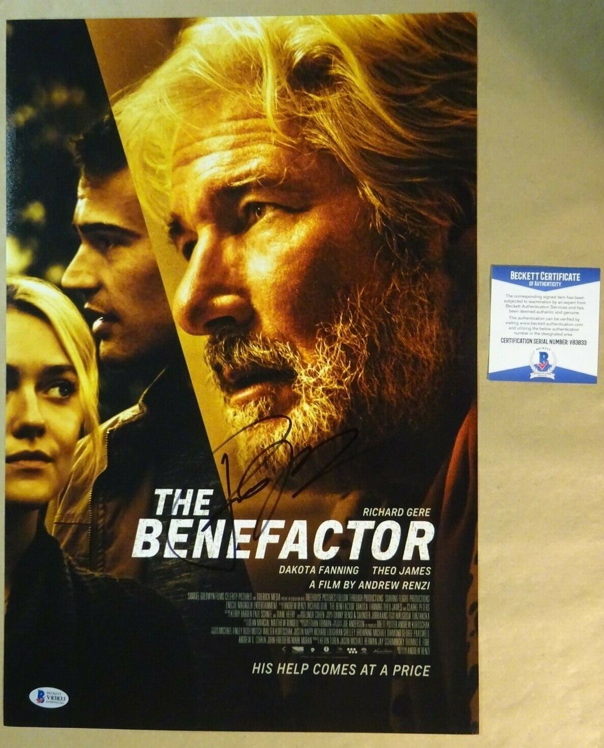 Signed RICHARD GERE Autographed The Benefactor 12x18