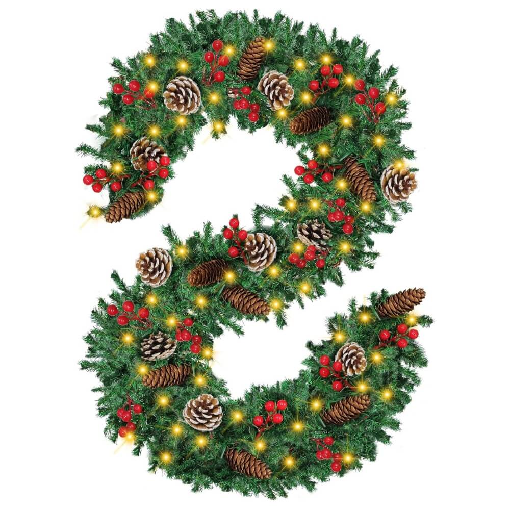 8.9ft Prelit Christmas Garland