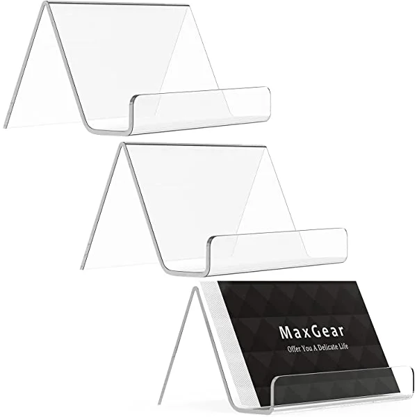 MaxGear® Clear Acrylic Desktop Plastic Organizer  Business Name Card Display Holders Stand 