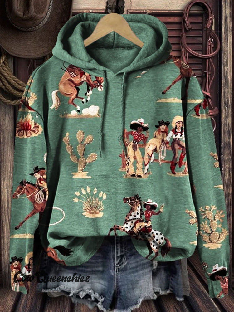 Western Print Casual Sweatshirt Multicolor / S