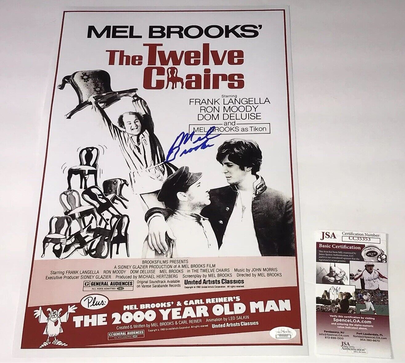 Mel Brooks TWELVE CHAIRS Signed 11x17 Photo Poster painting JSA COA In Person Autograph