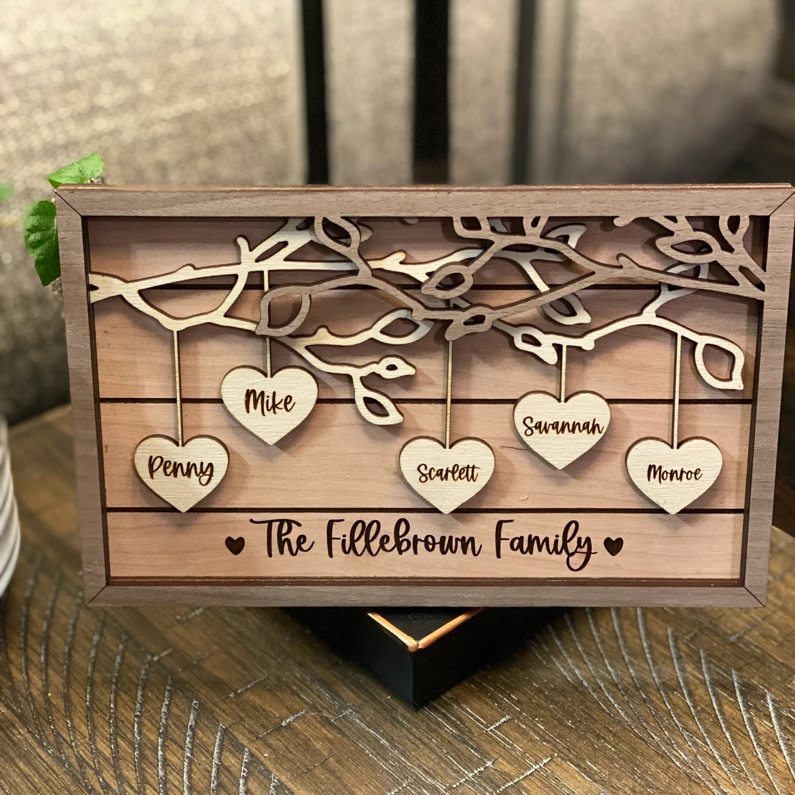 Rustic Family Tree Sign Personalized Wooden Family Tree Sign