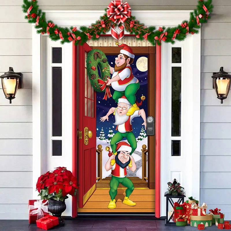 Nightmare Before Christmas Outdoor Decorations Props Christmas Elves Door Cover