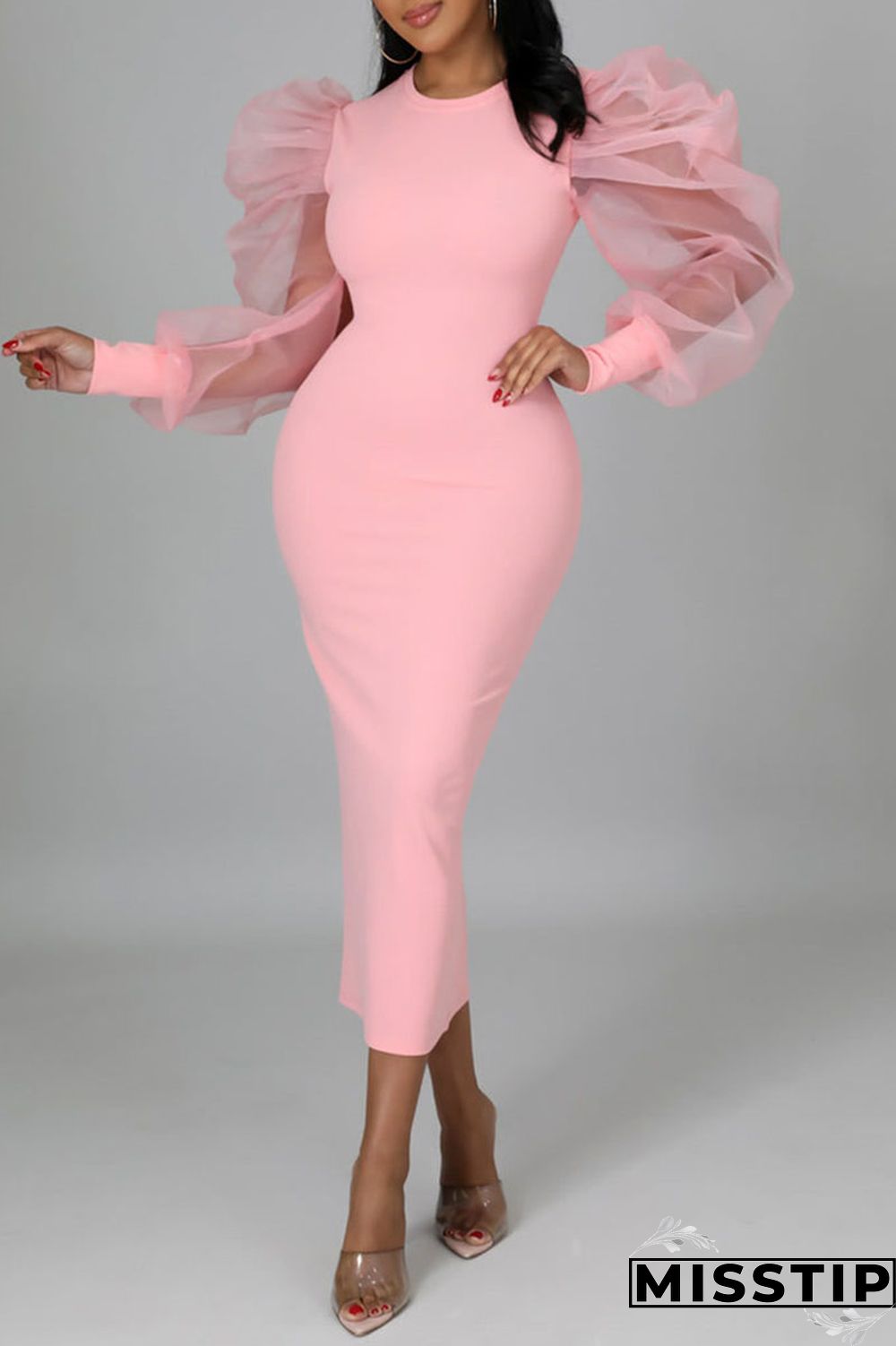 Black Fashion Casual Solid Patchwork O Neck Long Sleeve Dresses