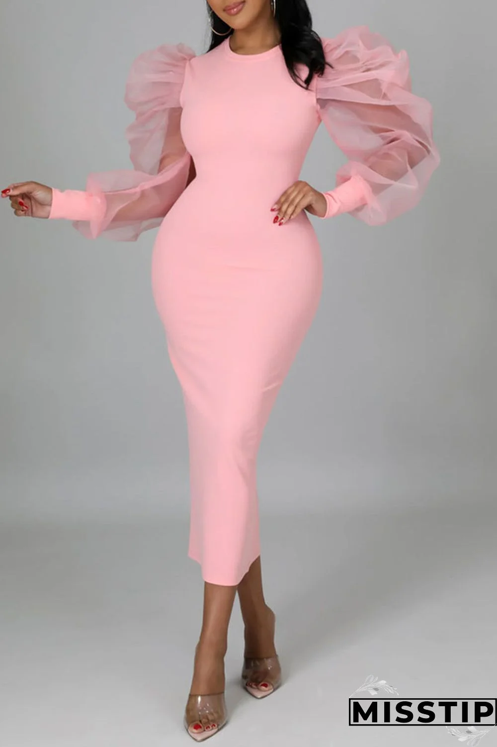 Black Fashion Casual Solid Patchwork O Neck Long Sleeve Dresses