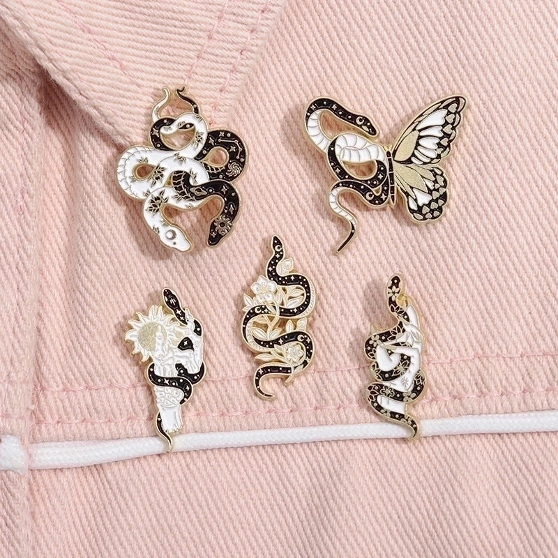 Cartoon Style Snake Shark Alloy Stoving Varnish Plating Unisex Brooches