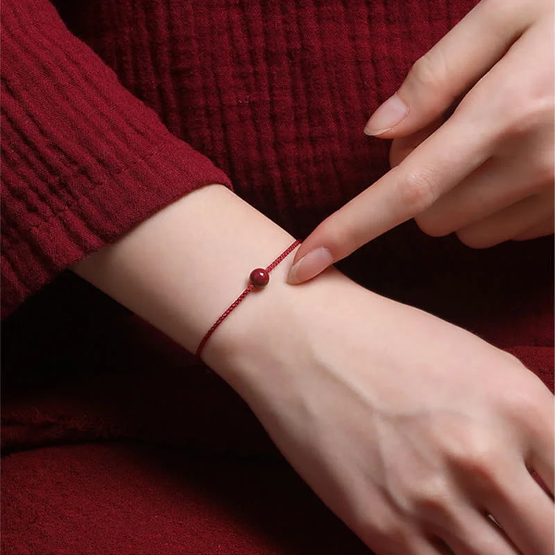 Cinnabar Red Agate Blessing Red String Bracelet