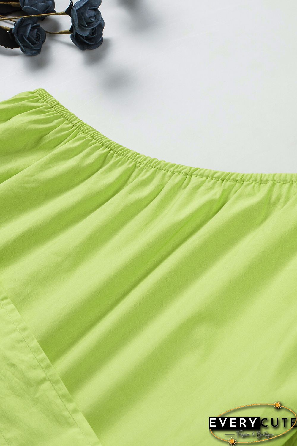 Lace-up Puff Sleeve One Shoulder Blouse