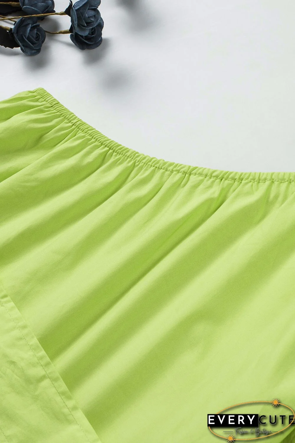 Lace-up Puff Sleeve One Shoulder Blouse