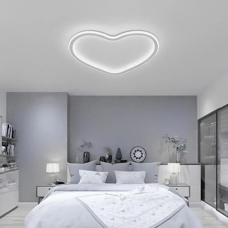 Heart Shaped Industrial Black Flush Mount Ceiling Lights for Bedroom - Appledas