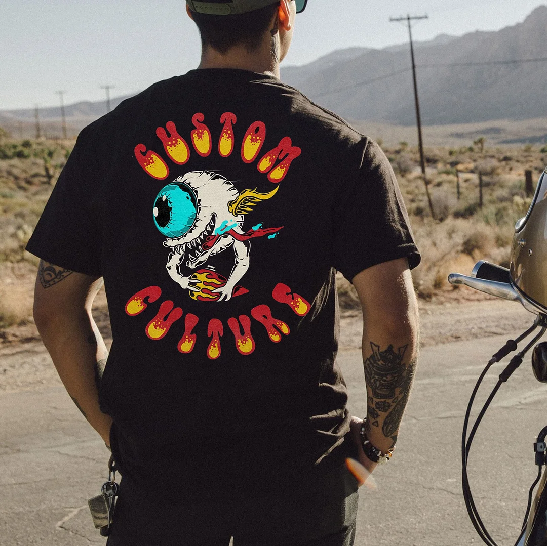 CUSTOM CULTURE Big Eye Black Print T-Shirt