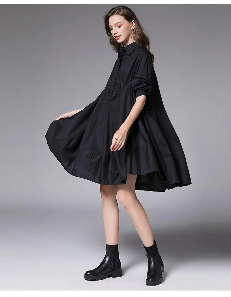 Women's new fashion midi shirt dress