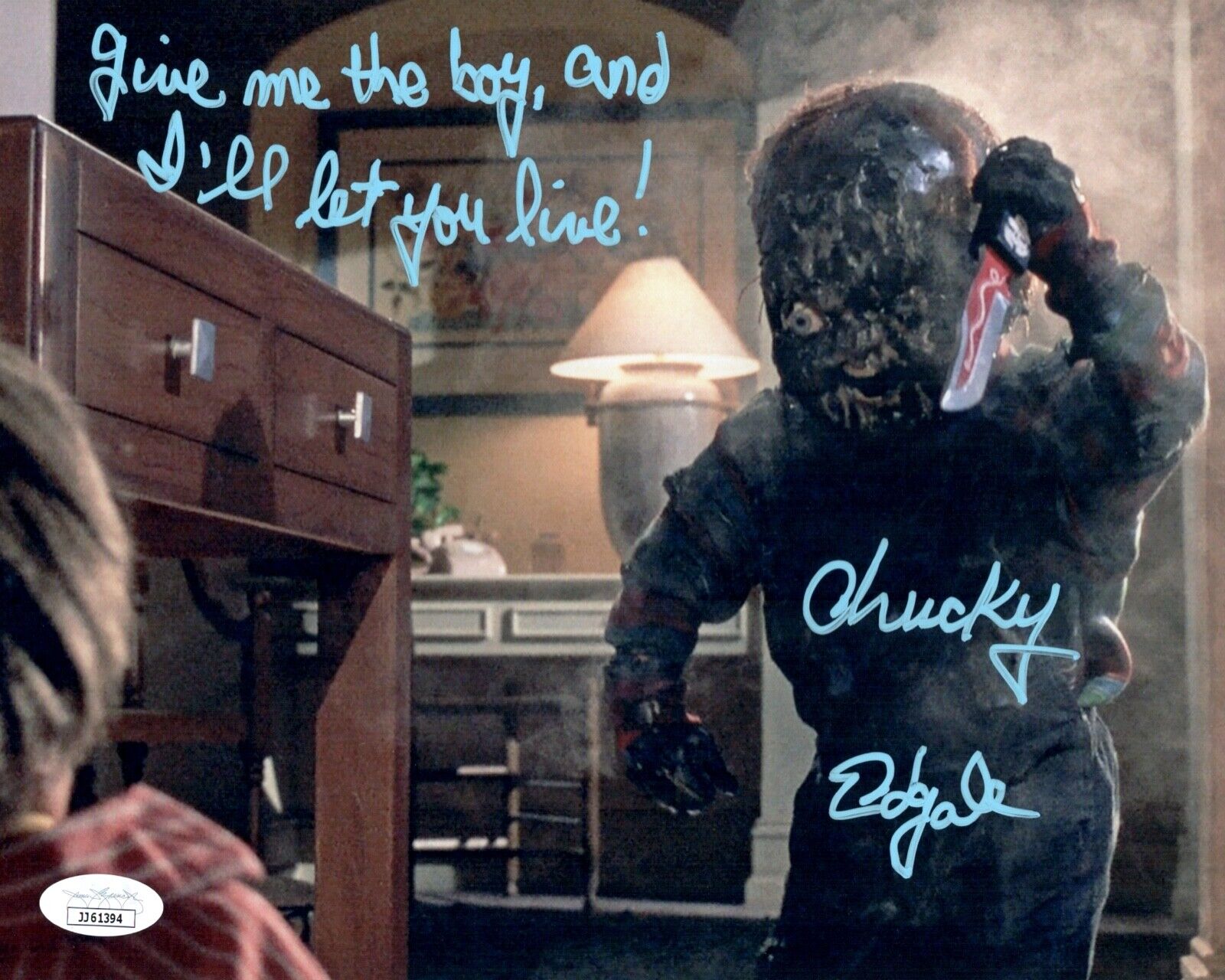 ED GALE Signed CHUCKY 8x10 Photo Poster painting Child's Play In Person Autograph JSA COA Cert