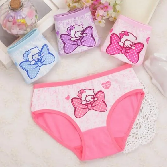 4Pcs Lot New Arrive Kids Underwear Cotton Baby Girl Panties Children's Briefs Cartoon Designs Shorts 2 To 10 Years ZL15