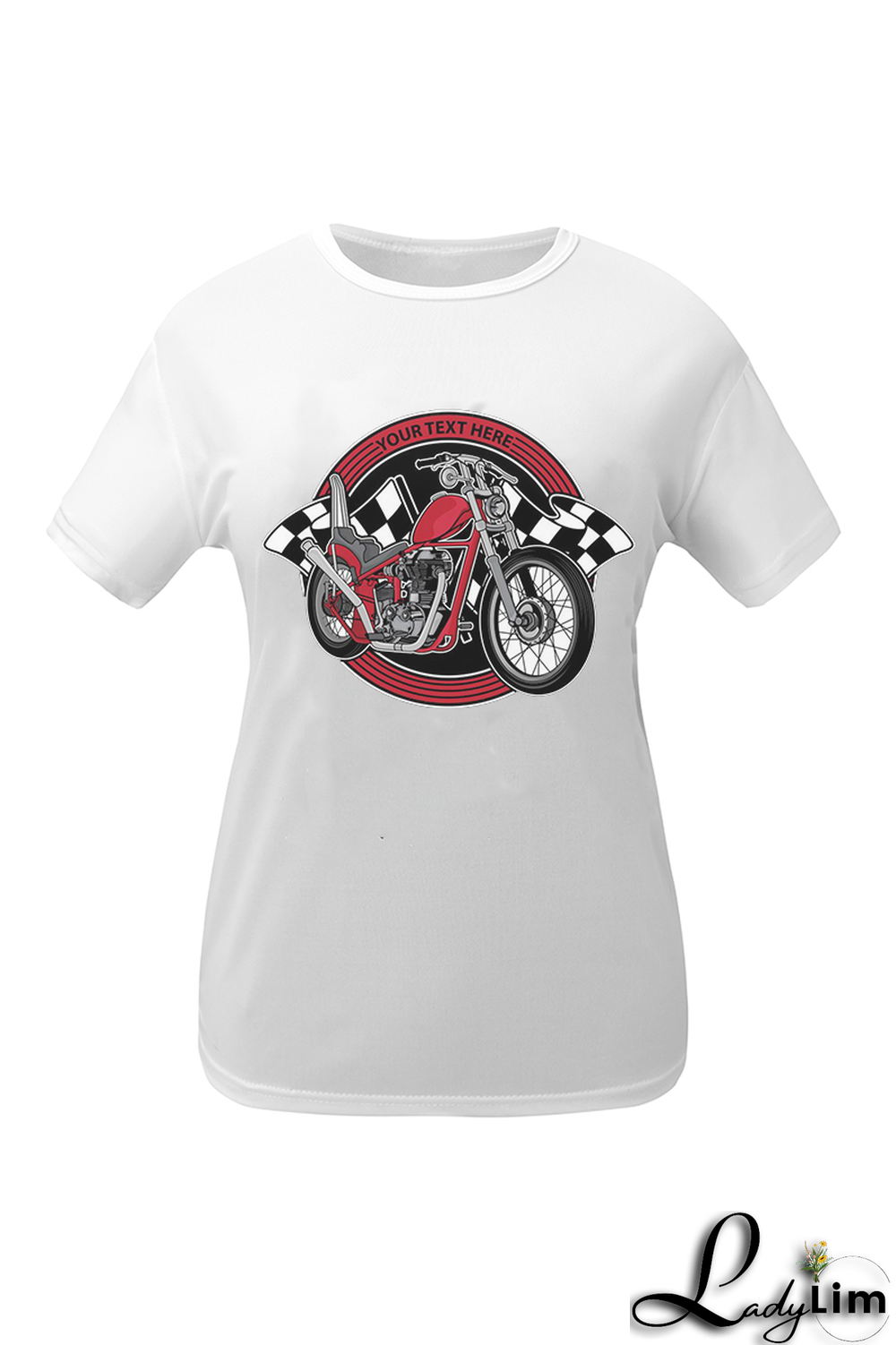 White Fashion Vintage Print Letter O Neck T-Shirts