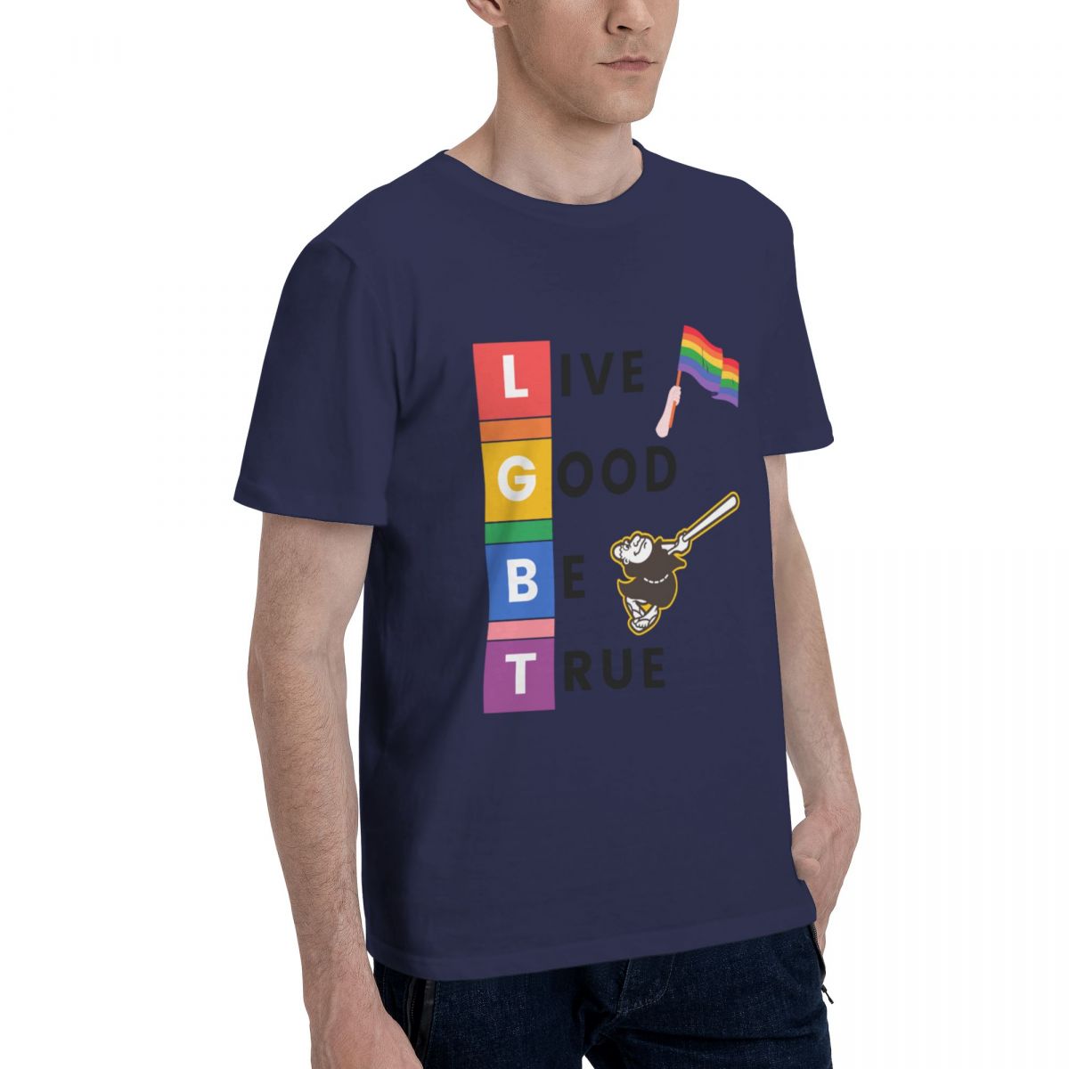 San Diego Padres LGBT Pride Printed Men's Cotton T-Shirt
