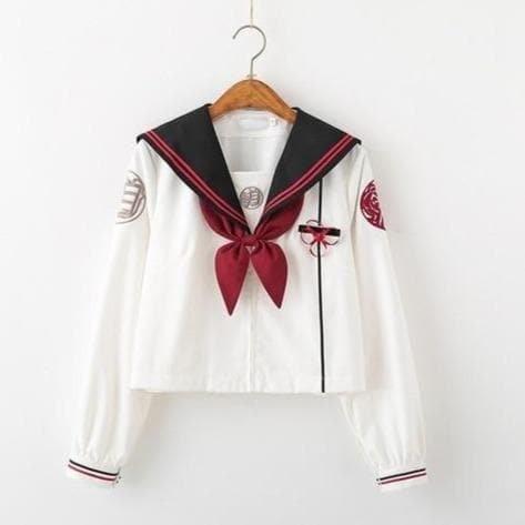 Embroidery Girls Japanese School Uniforms High School Sailor Suit SP352