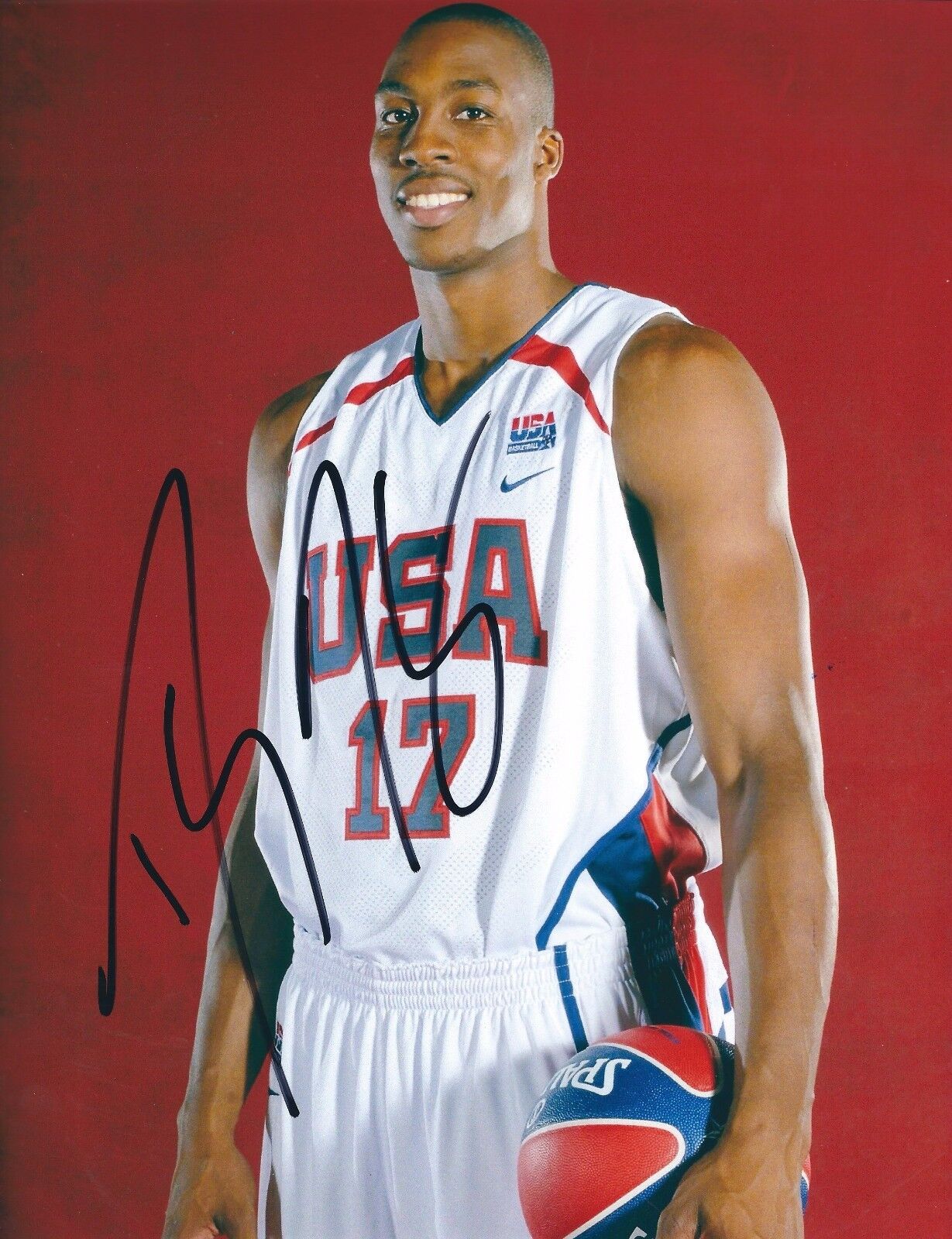 Autographed DWIGHT HOWARD Team USA 8x10 Photo Poster painting w/COA