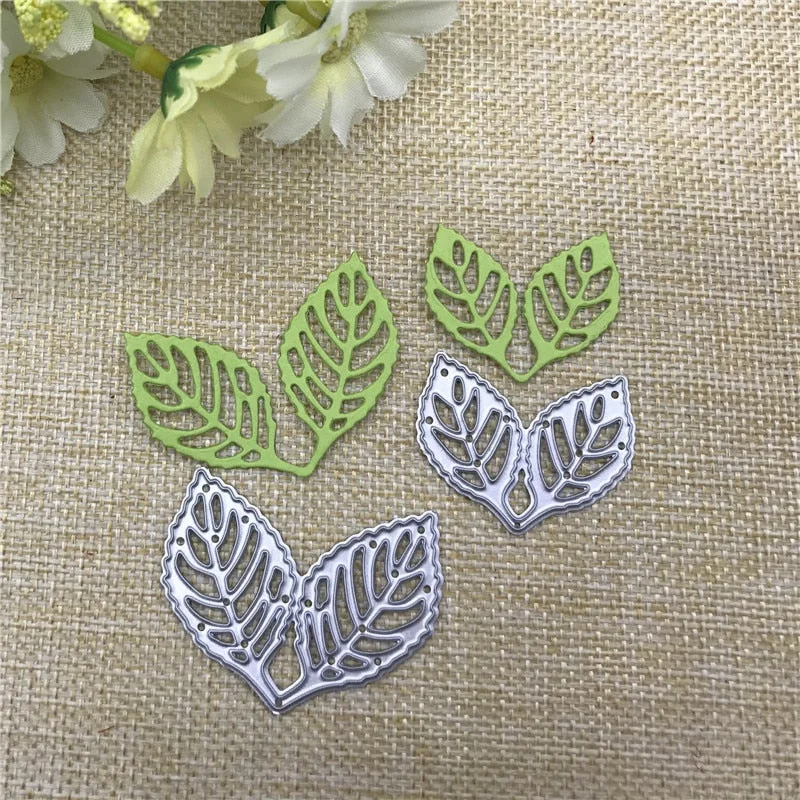 2pcs leaf decoration Metal Cutting Dies Stencil Scrapbooking Photo Album Card Paper Embossing Craft DIY