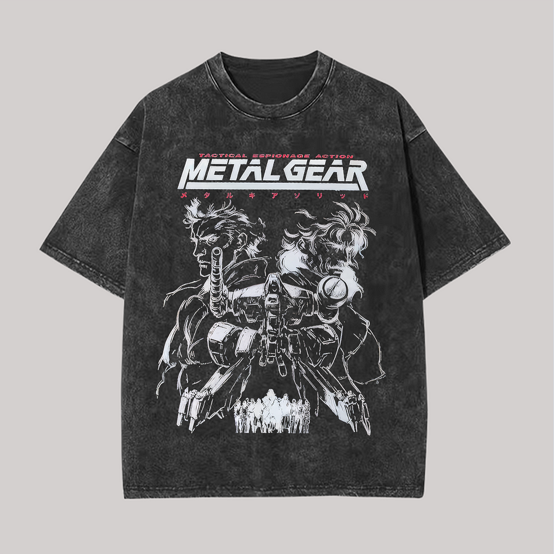 Metal Gear Printed Unisex Washed T-Shirt