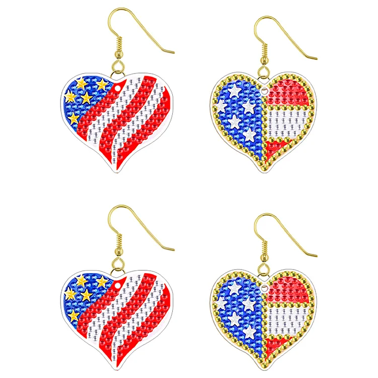 DIY 2 Pairs Diamond Painting Earrings Special Shaped Double Sided Jewelry gbfke