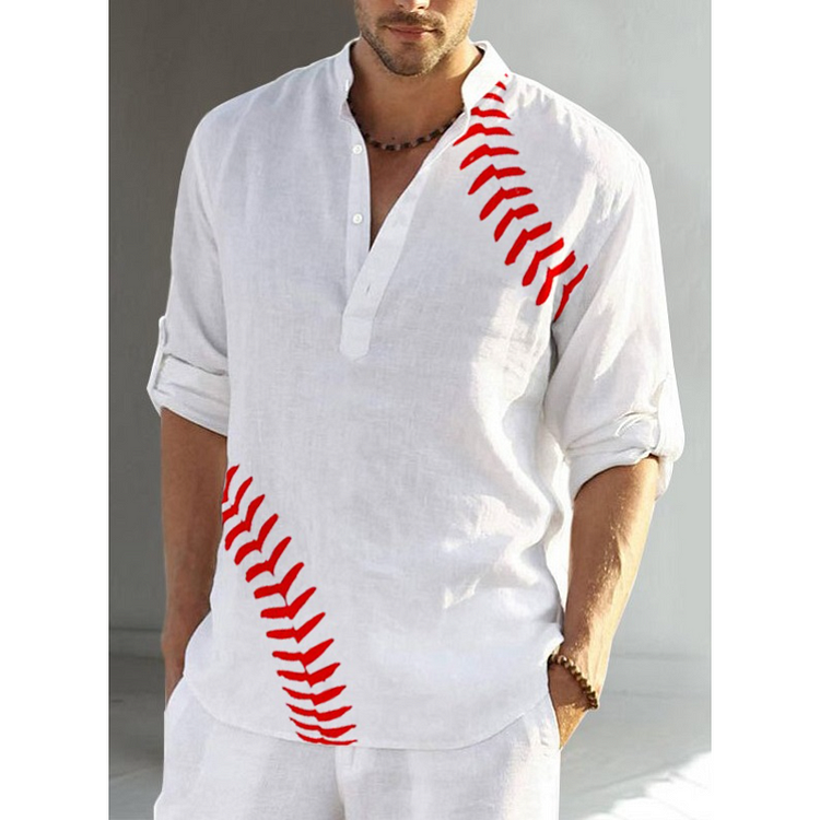  Men's Baseball Print Shirt socialshop