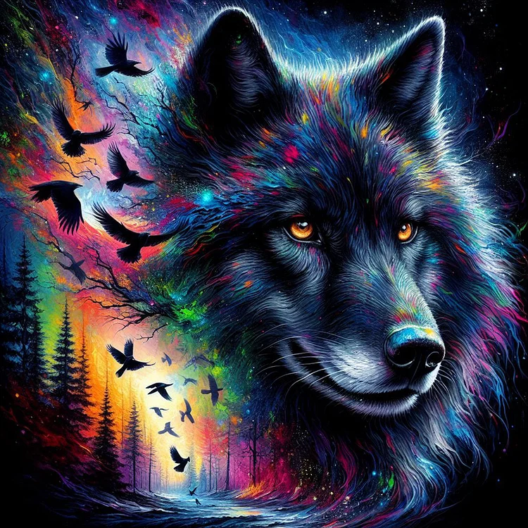 Wolf - Full Round Drill Diamond Painting - 40*40CM(Canvas)
