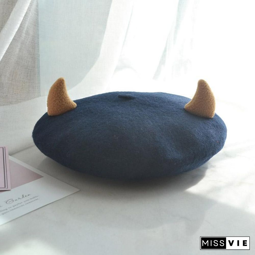 Kawaii Little Devil Horns Beret Hat