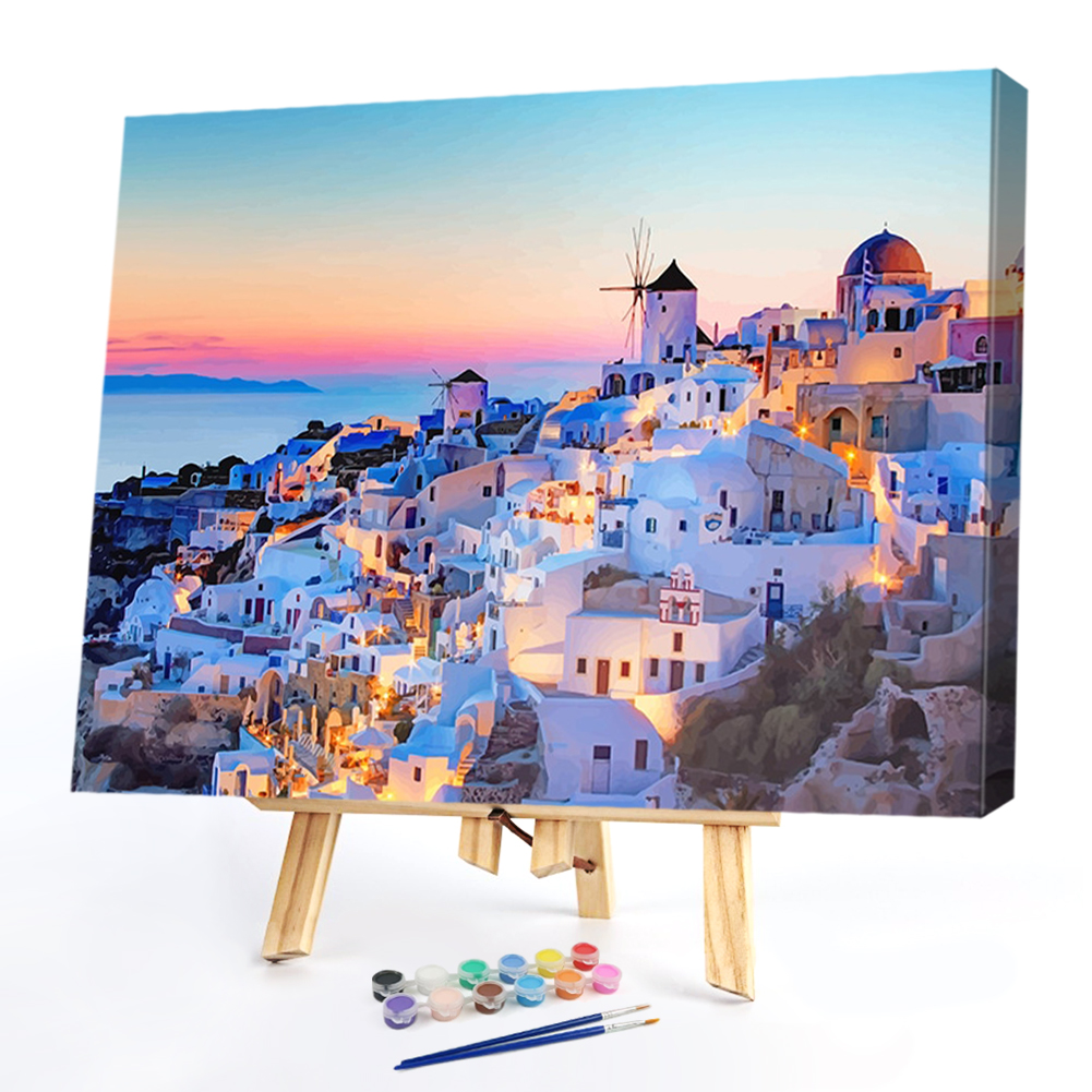 

50*40CM - Paint By Numbers - Coast Town Wall, 501 Original