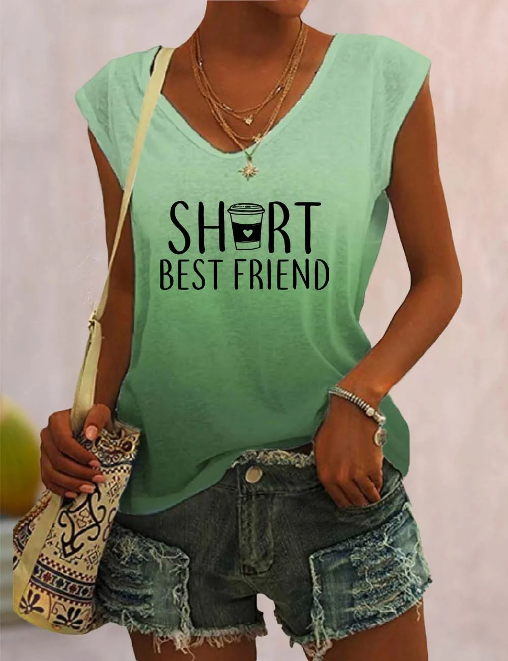 Tall/Short Best Friend V Neck Tank