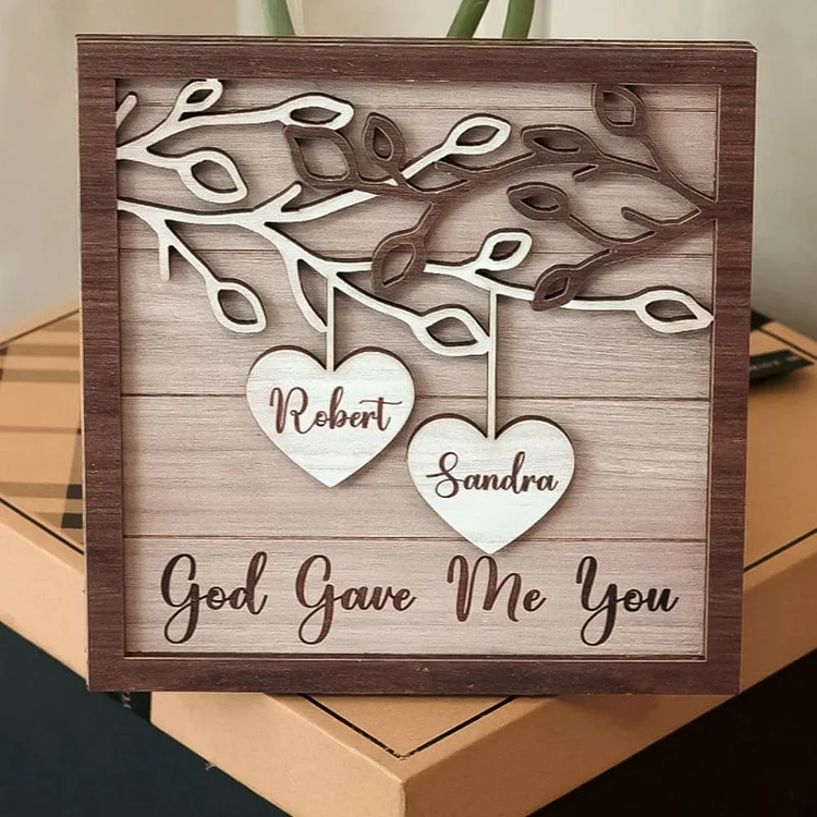 Personalized Couple Name Wooden Sign 