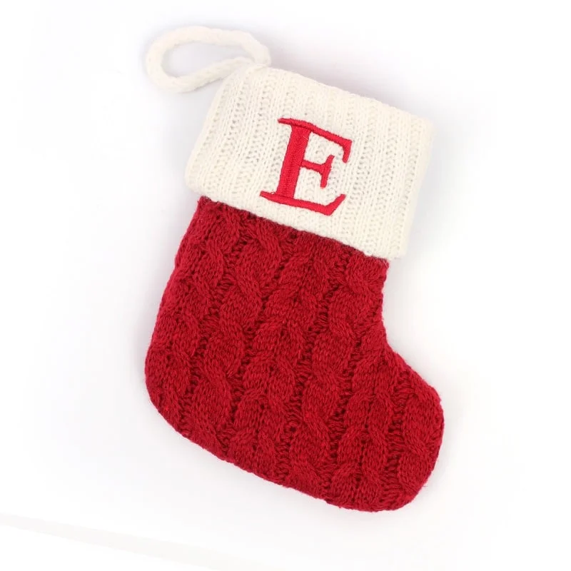 Christmas Red Socks Alphabet Knitting Christmas-Tree Pendant