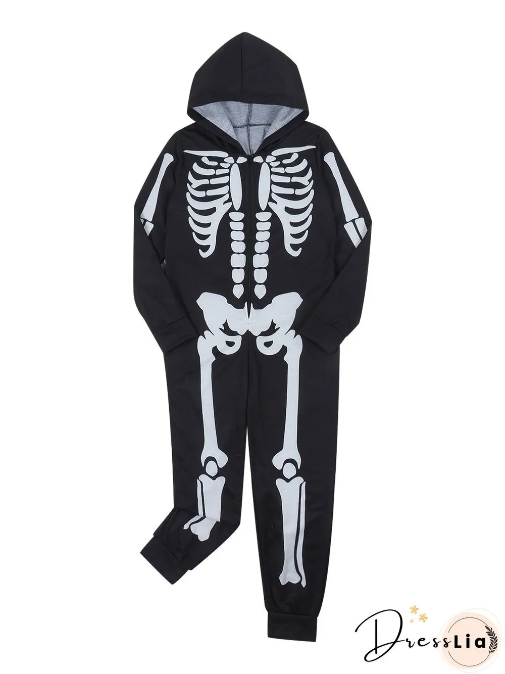 Skull Party Print High Elastic loose h-line regular plus size parents children sets