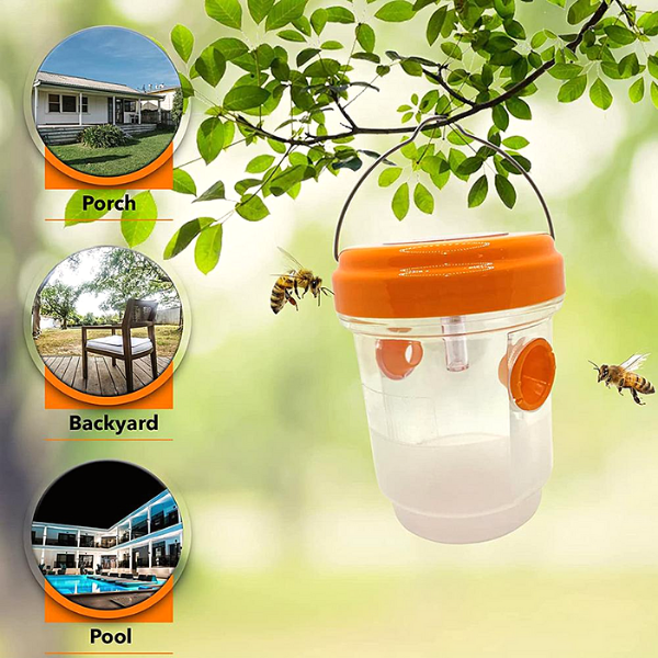 Hanging Solar Wasp Trap with LED Light