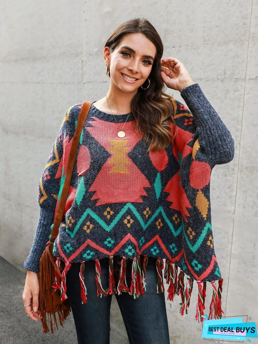 Shift Long Sleeve Tribal Boho Sweater