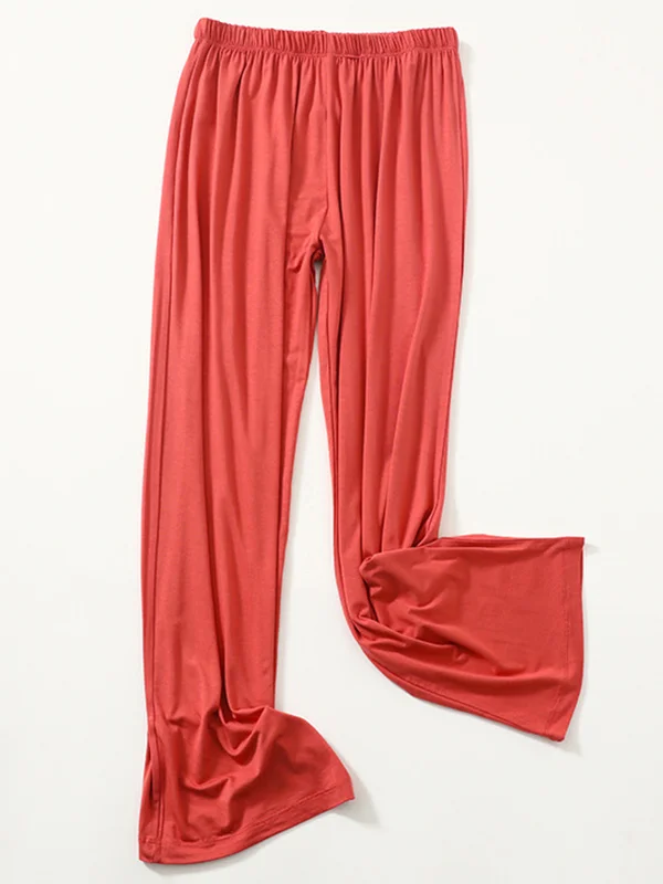 Casual Solid Color Modal Wide Leg Pants