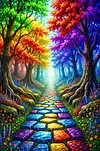 Luxury AB Velvet Diamond Painting Kit - Colorful Forest