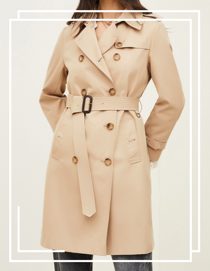 MERUMOTE Women's Cotton Gabardine Trench Coat Fall New  Coat Designs-MERUMOTE