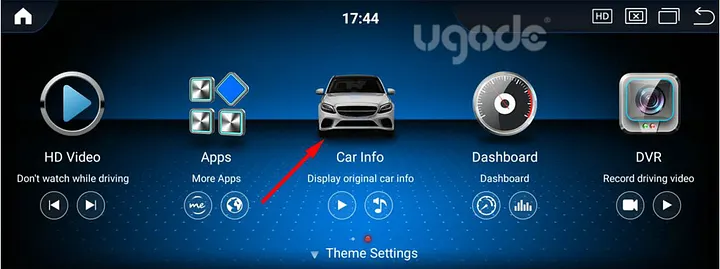 Android Car Info icon for opening the original Mercedes NTG menu
